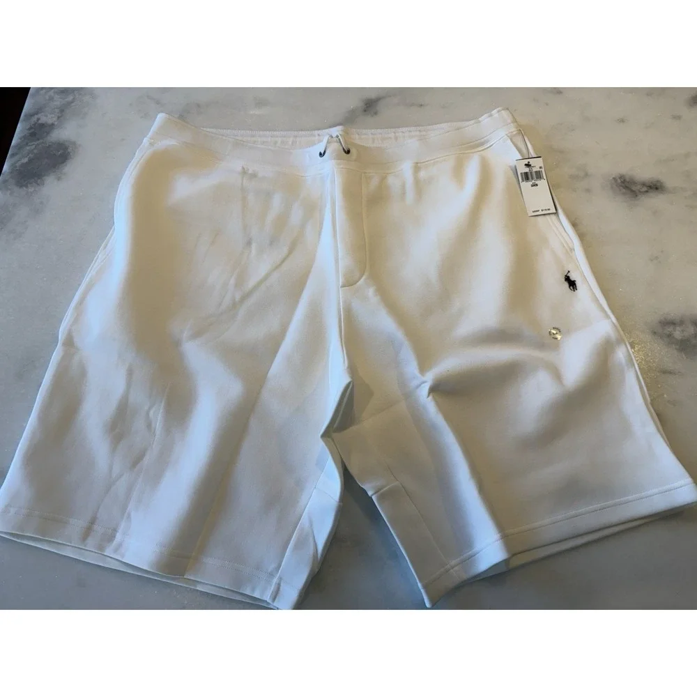 Polo Ralph Lauren Shorts Mens 3XB White Knit Cotton Blend Pony Logo 711881520013